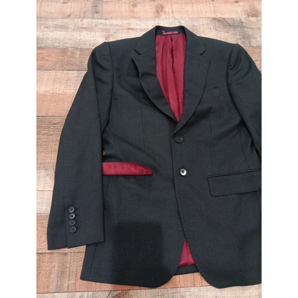 Charles Tyrwhitt 36 Slim Fit Black Super 120s 100% Wool Blazer Stretch 2358‎
